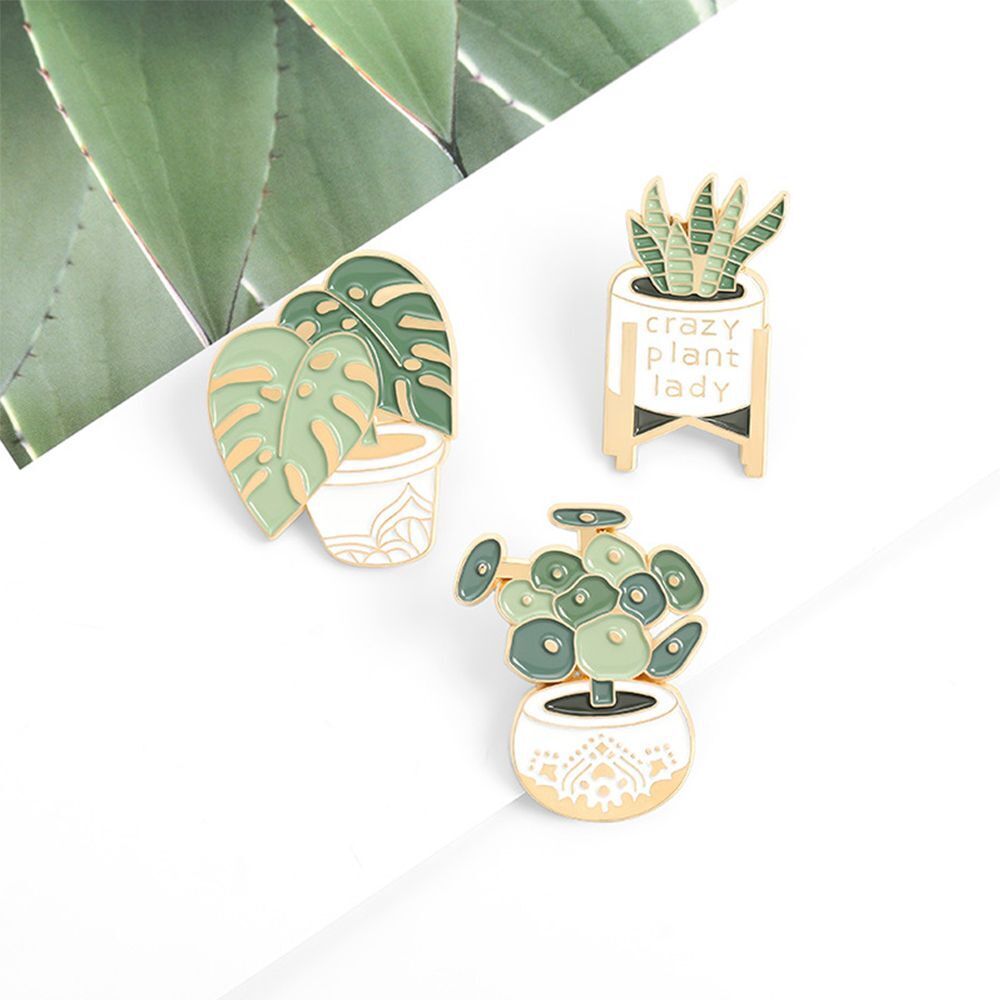 Bag Clothes Custom Potted Plant Badge Lapel Pin Crazy Plant Lady Enamel Pins