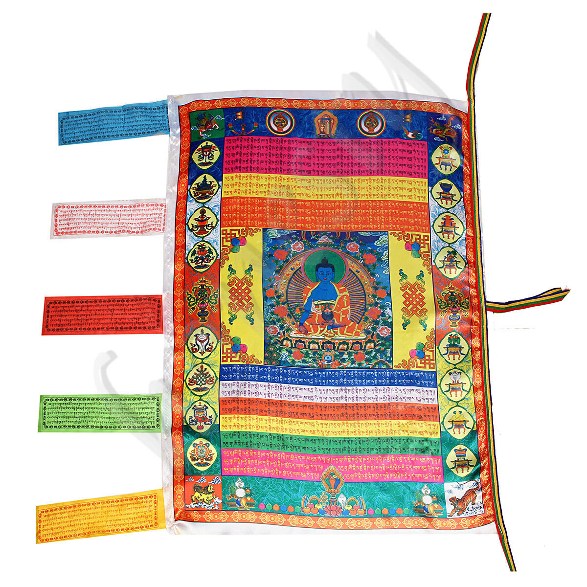 Tibetan Style Buddhism Flag Silk Wind Horse Tibetan Medicine Buddha Prayer Flag