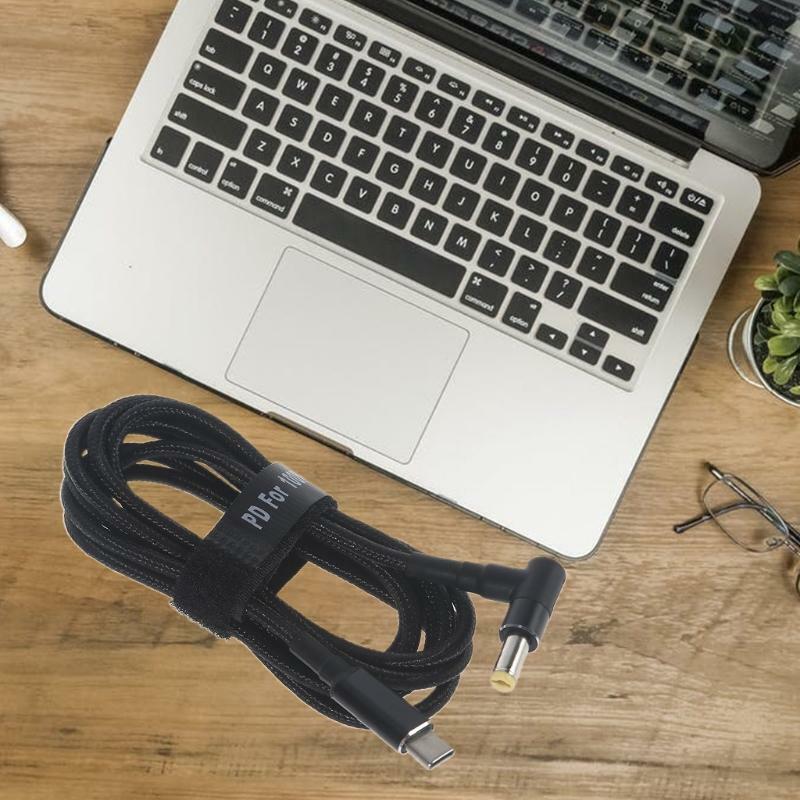100W PD USB Type C Male Input DC 5.5 x 1.7 mm Male Power Charging Cable