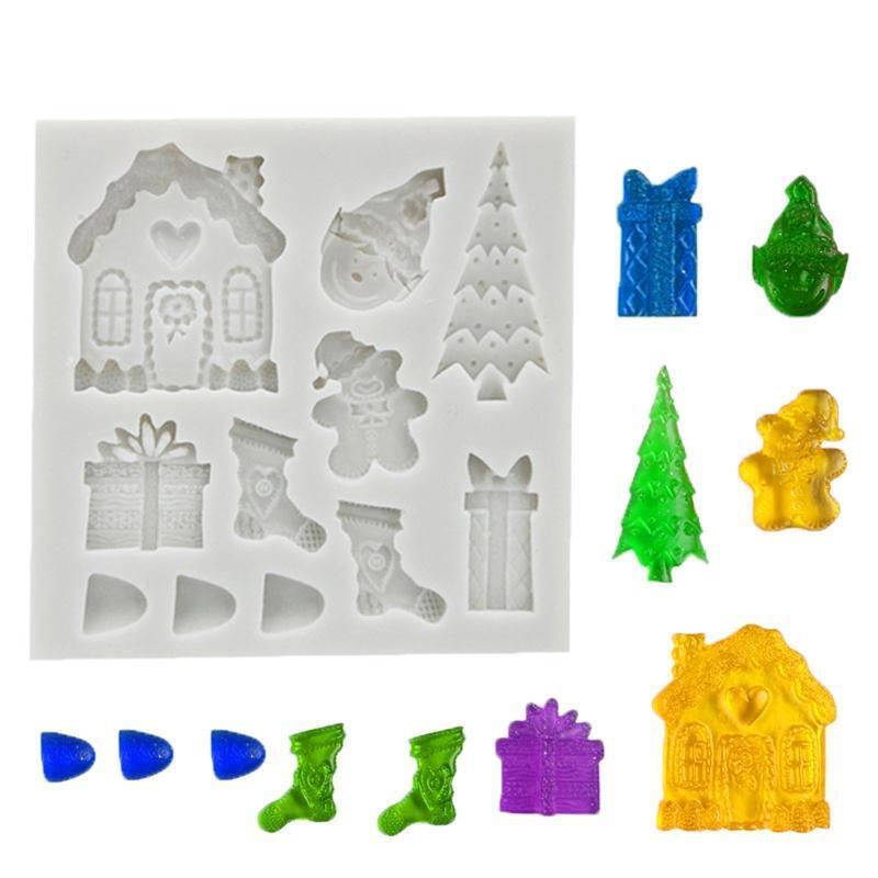 Creative Christmas Series Shape Fondant Cake Silicone Mold Pastry Chocolate Mold