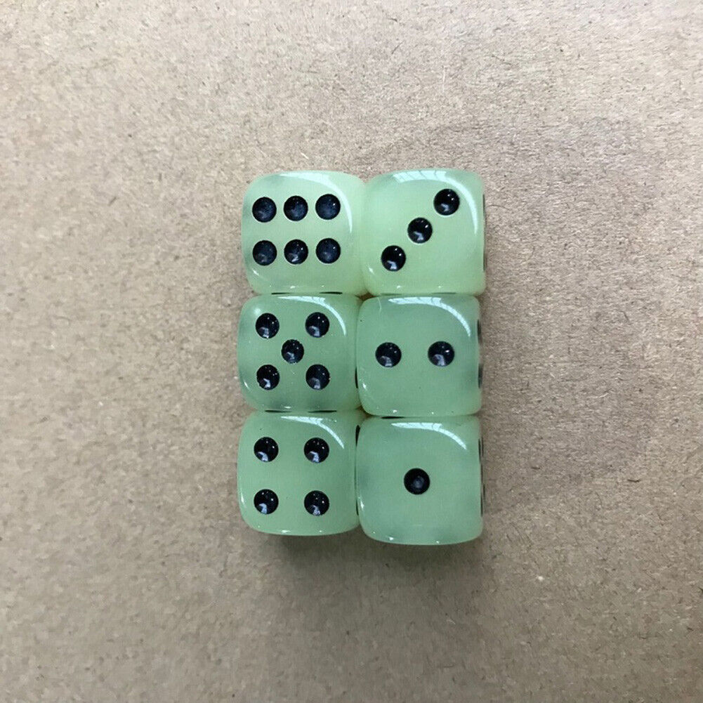 6pcs Luminous Dice Round Corner Dots Night Bar Supplies KTV Game Club Sieve