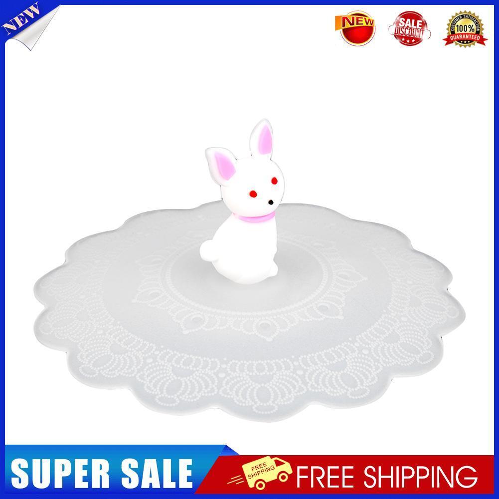 Transparent Silicone Leakproof Cup Cover Heat Resistant Sealed (Rabbit)