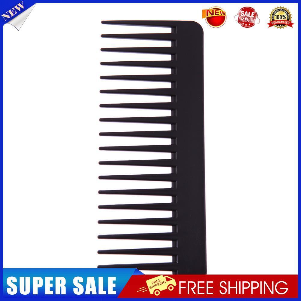 Black Plastic Wide Teeth Comb Wavy Hair Styling Detangling Wide Comb