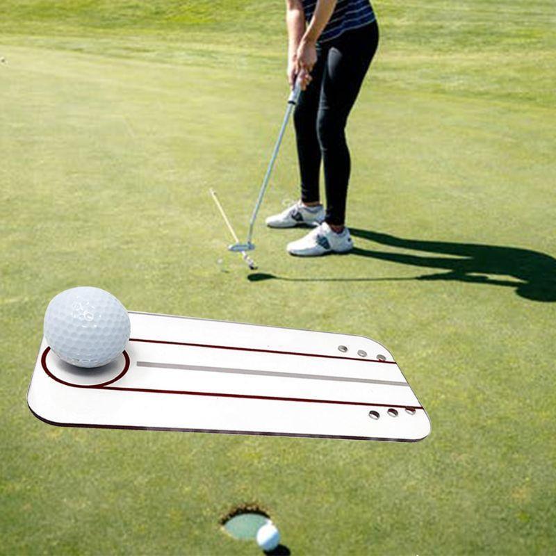 Golf Putting Training Aid Practice Putting Alignment Tool Mirror Protable Easy