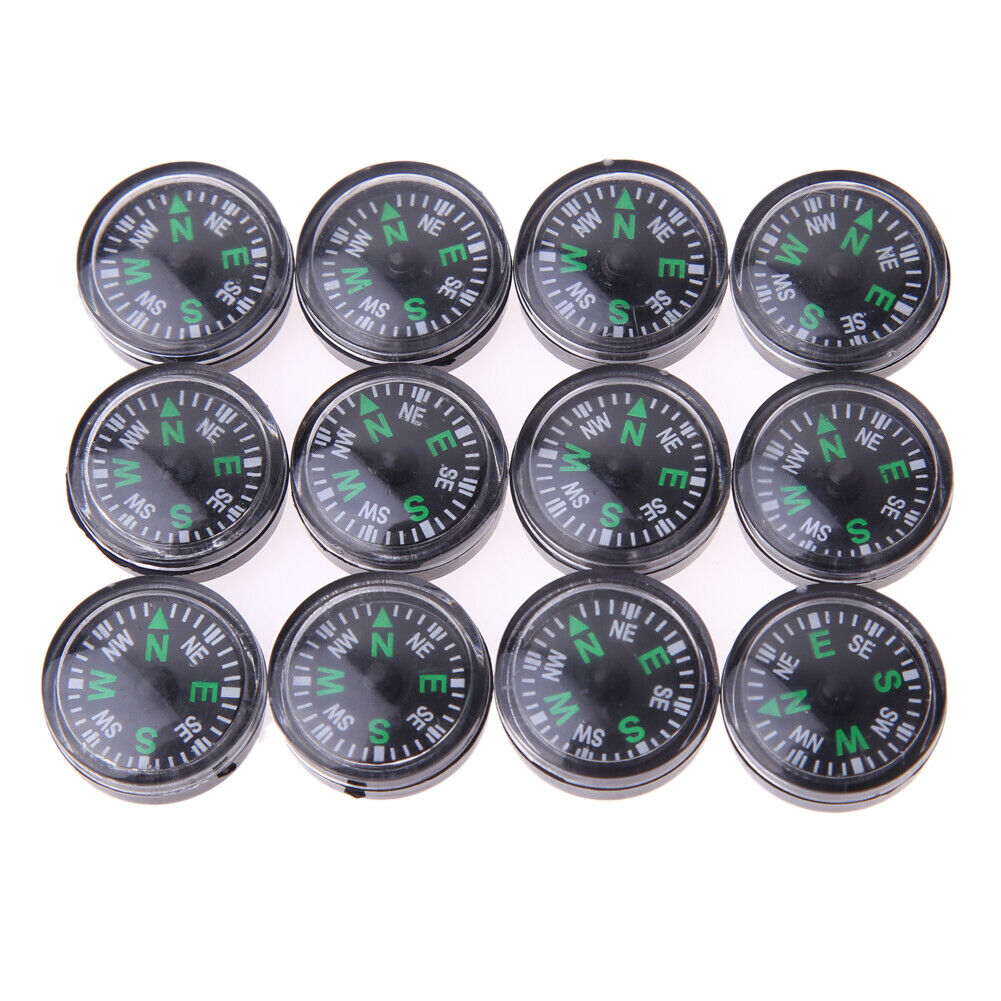 12pcs Portable Mini Precise Compass North Guider for Camping Hike Survival