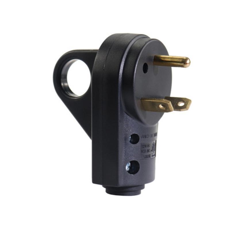 TT-30P RV Replacement Male Plug 125V 30 Amp with Disconnect Handle Black