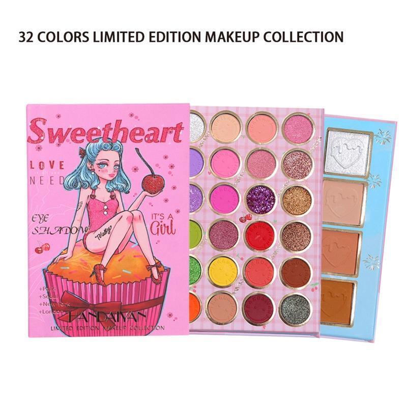 32 Colors Eyeshadow Palette Matte Shimmer Blushes Highlight Face Eye Makeup Tool