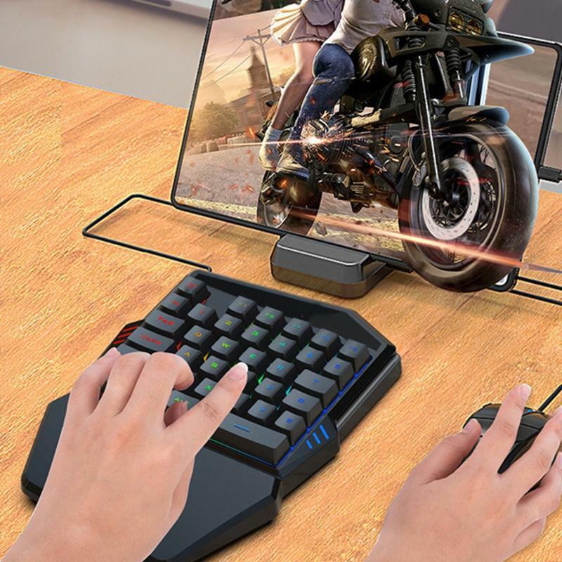 Mini 35 Keys Single Hand Gaming Keyboard RGB Wired Small RGB Backlight Keyboard