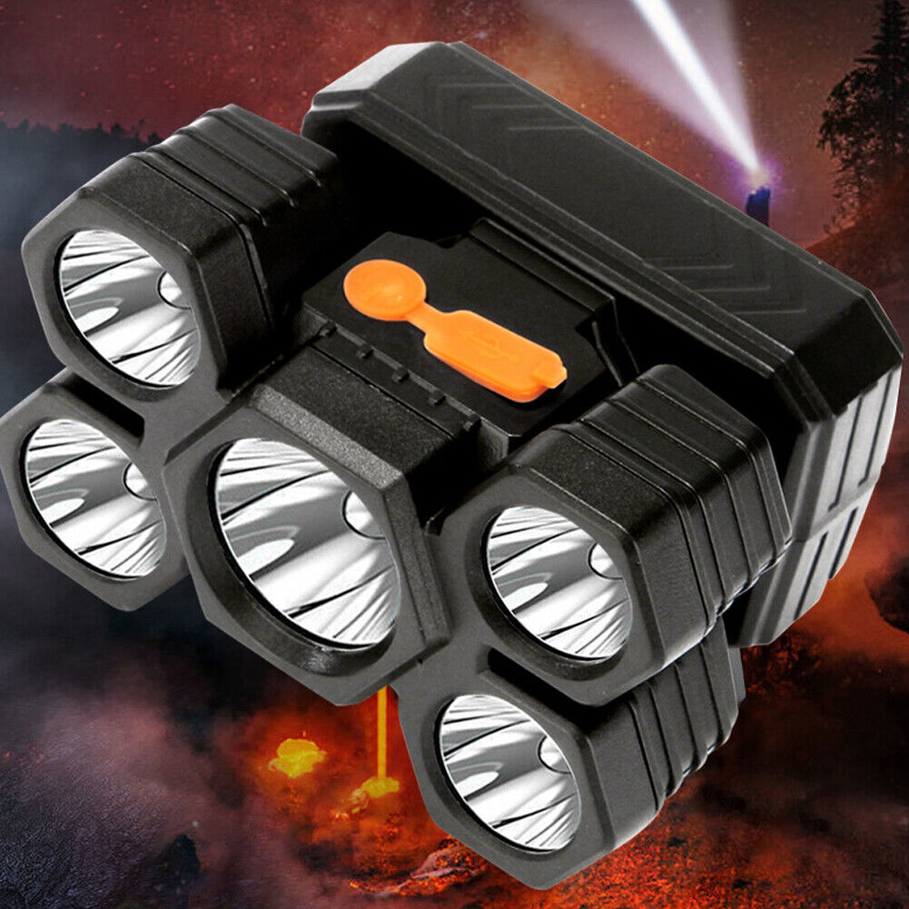 5 LED Headlamp Work Light Waterproof Headlights for Riding Running Camping