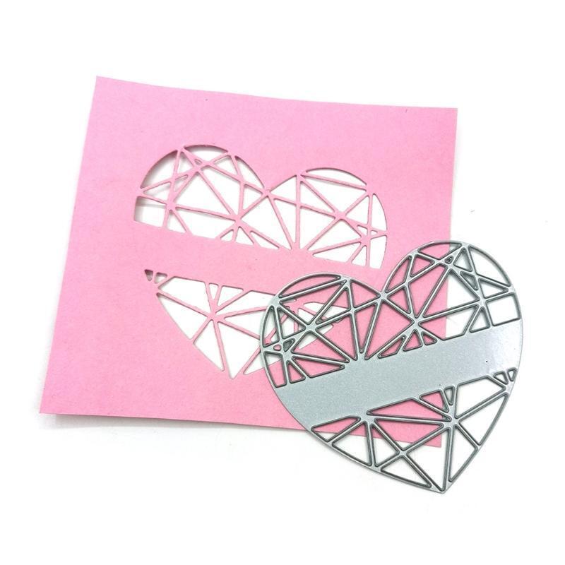 Creative Geometric Hollow Heart Shape Carbon Steel Cutting Dies DIY Scrapbooking