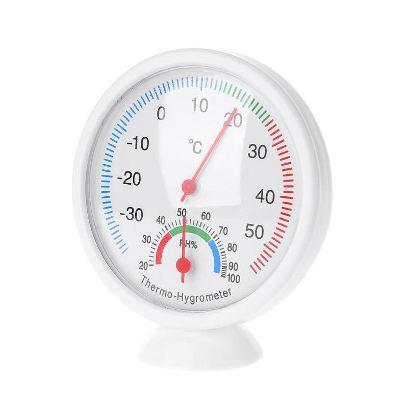 Clock-shaped Thermometer Humidity Meter Temperature Hygrometer Indoor Outdoor