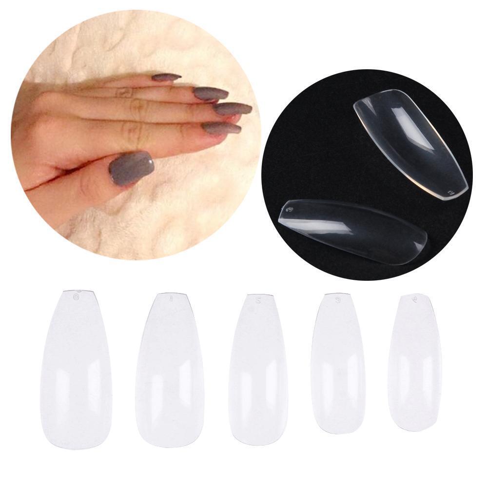 500pcs Pro False Nail Tips Square Head Full Cover Clear DIY Manicure Tips