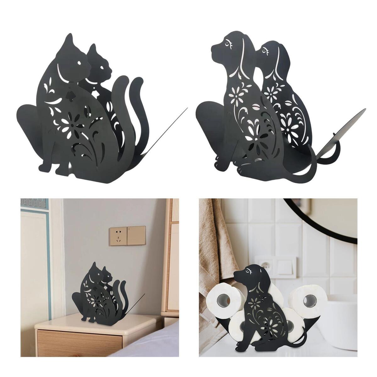 Set of 2 Toilet Paper Holder Iron Tissue Stand for Hotel Office Bathroom