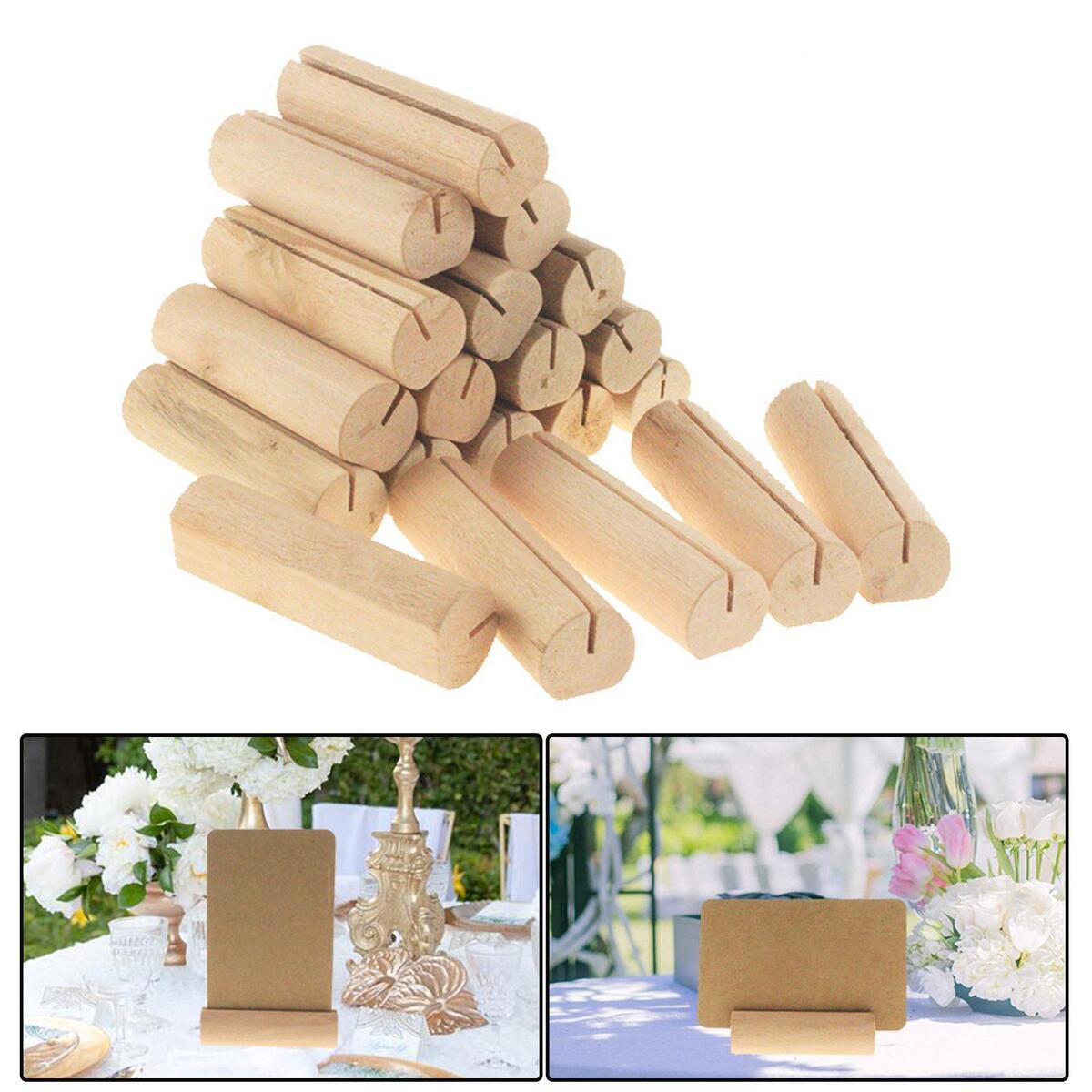 20x Wood Place Card Holders Wedding Kraft Place Cards Table Numbers Sign