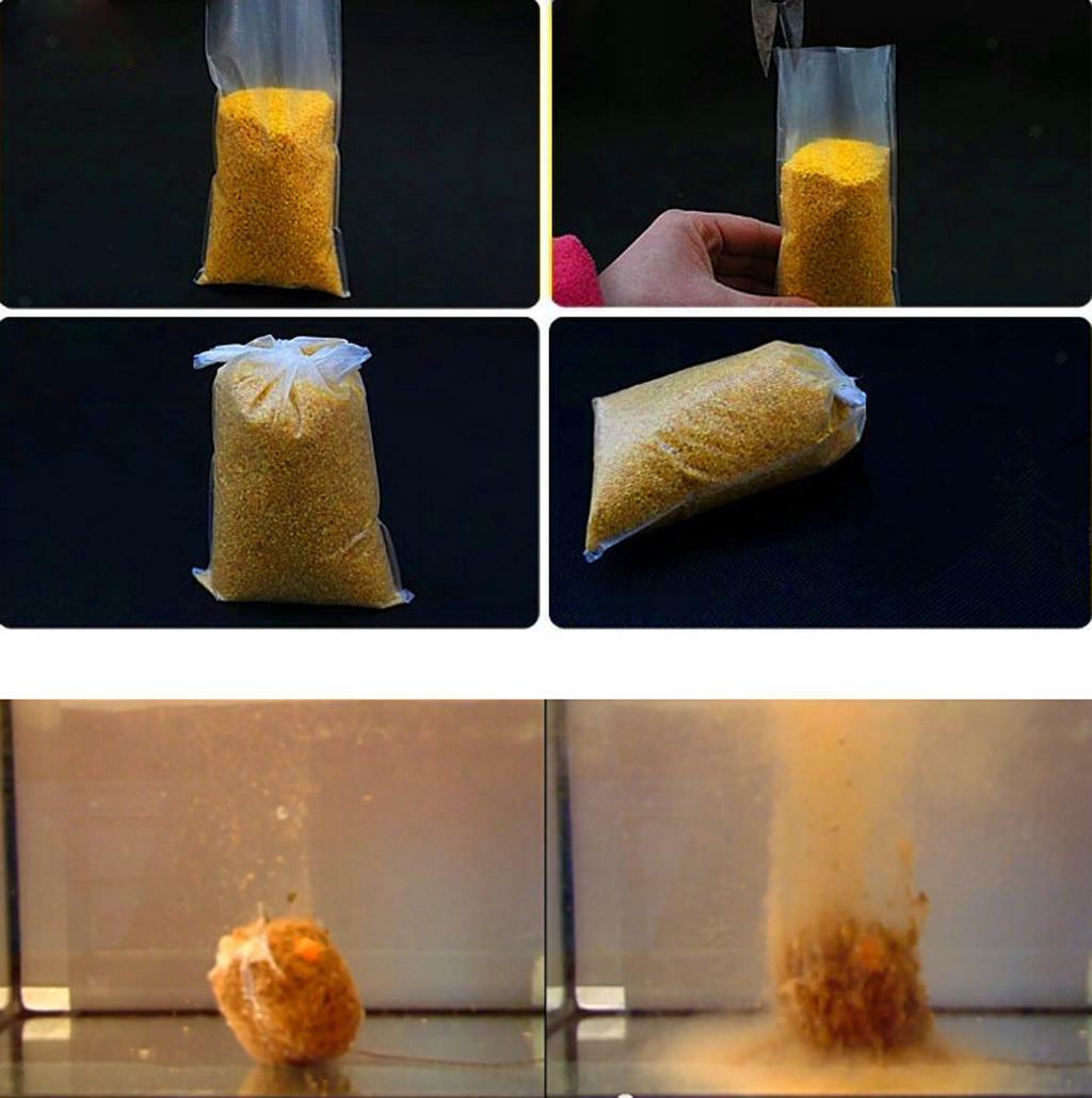 100 Pieces Fast Dissolving Bags Carp Fishing Tool  6x12cm&7x15cm