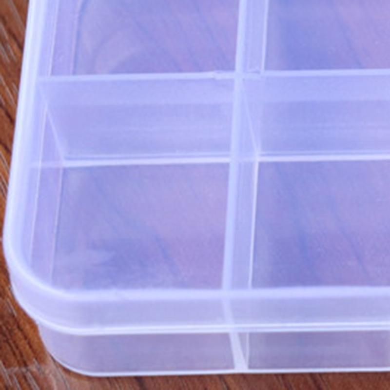 10 Grids Adjustable Plastic Storage Box Transparent Bead Rings Jewelry Display