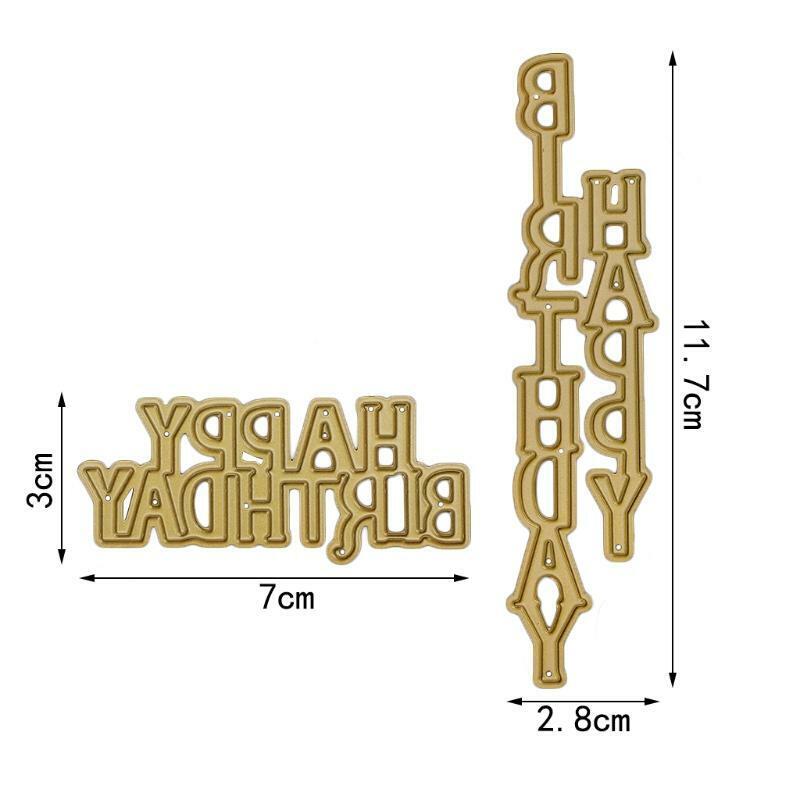 Letter Happy Birthday Cutting Dies Stencils Scrapbook Album Card Embossing Craft