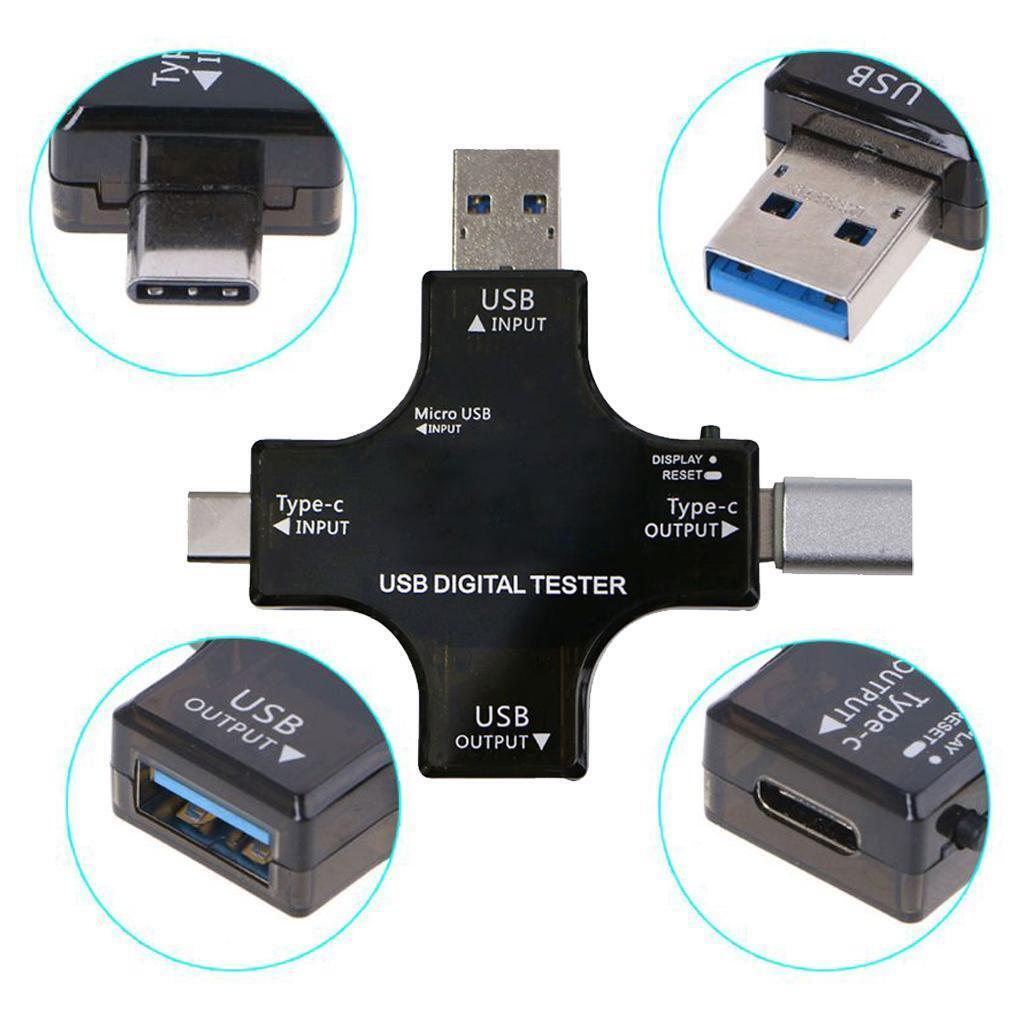Usb Power Meter Testers, Multi Functional 2In1 TypeC Usb , Lcd Digital
