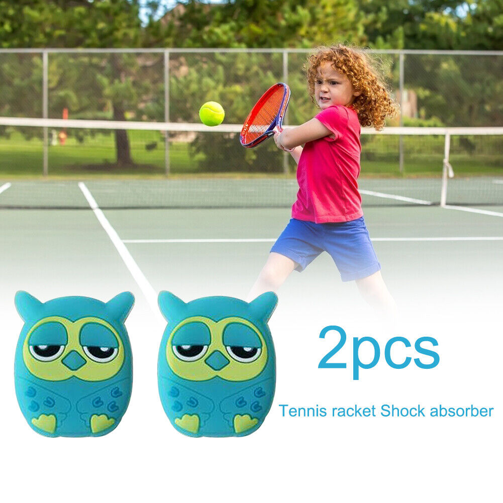 2pcs Cartoon Animal Silicone Racquet Tennis Racket Anti Shock Absorber (H)