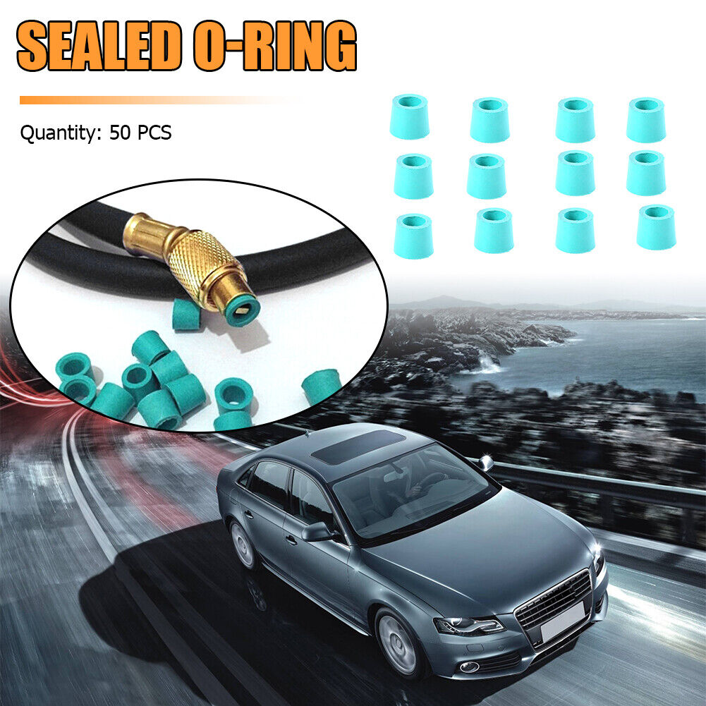 50pcs/lot A/C 1/4 Charging Hose Manifold Repair Rubber Sealing O-ring Green