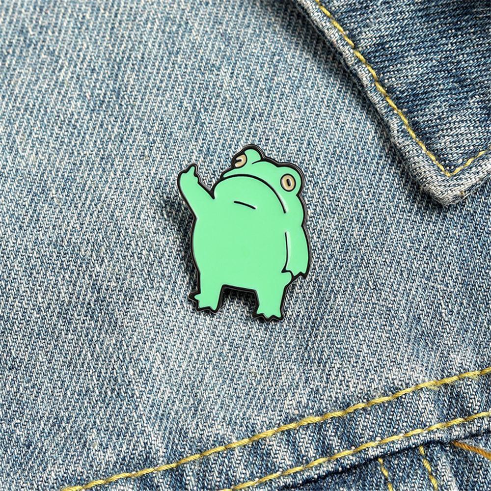 Clothes Jewelry Cartoon Lapel Pins Cute Badge Frog Enamel Pin Novelty Animal