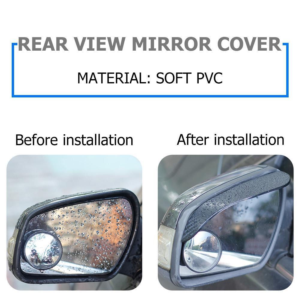 2x Carbon Fiber Look Car Side Rear View Mirror Rain Visor Snow Guard Shield