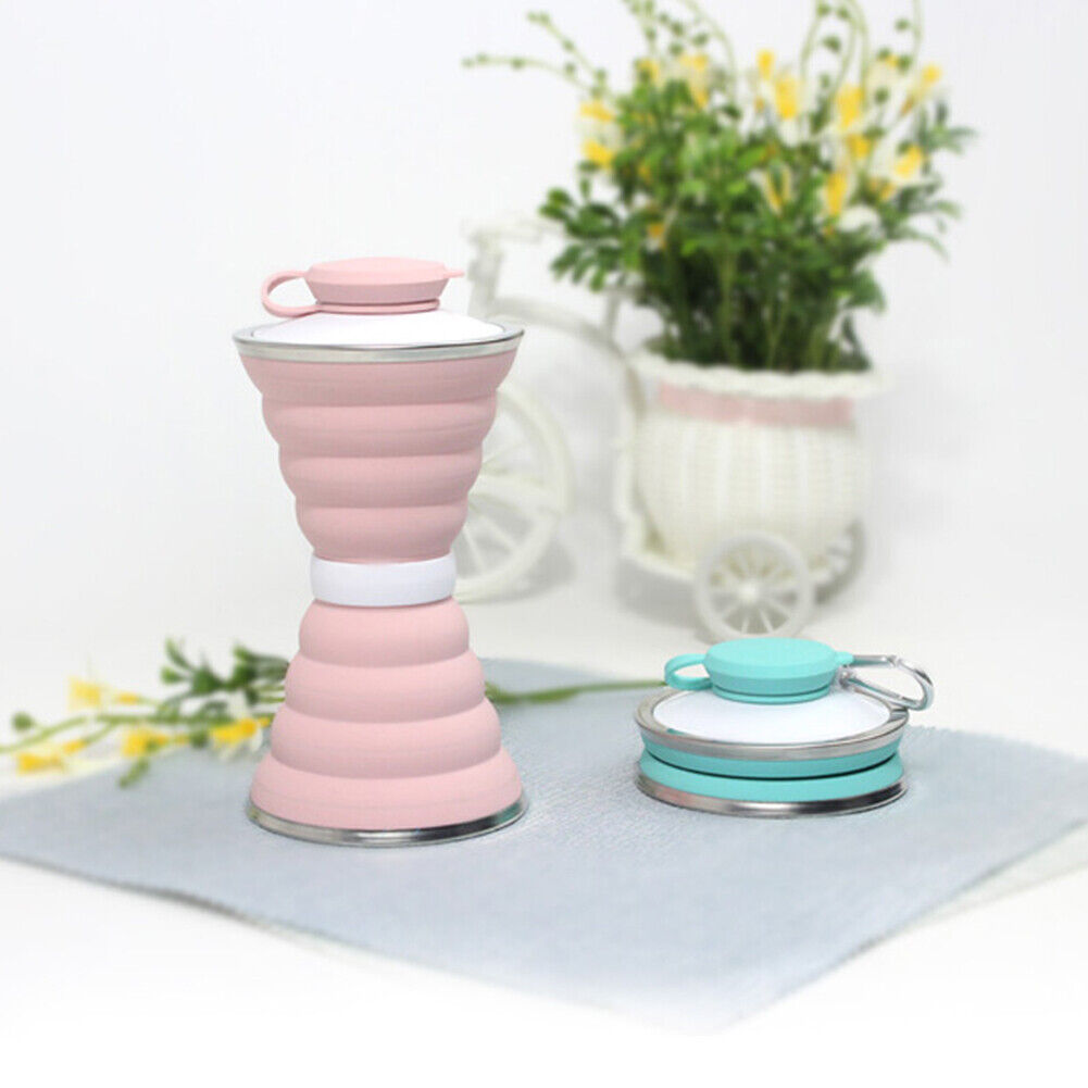 Sports 500mL Collapsible Soft Kettle Outdoor Silicone Water Bottle (Pink)