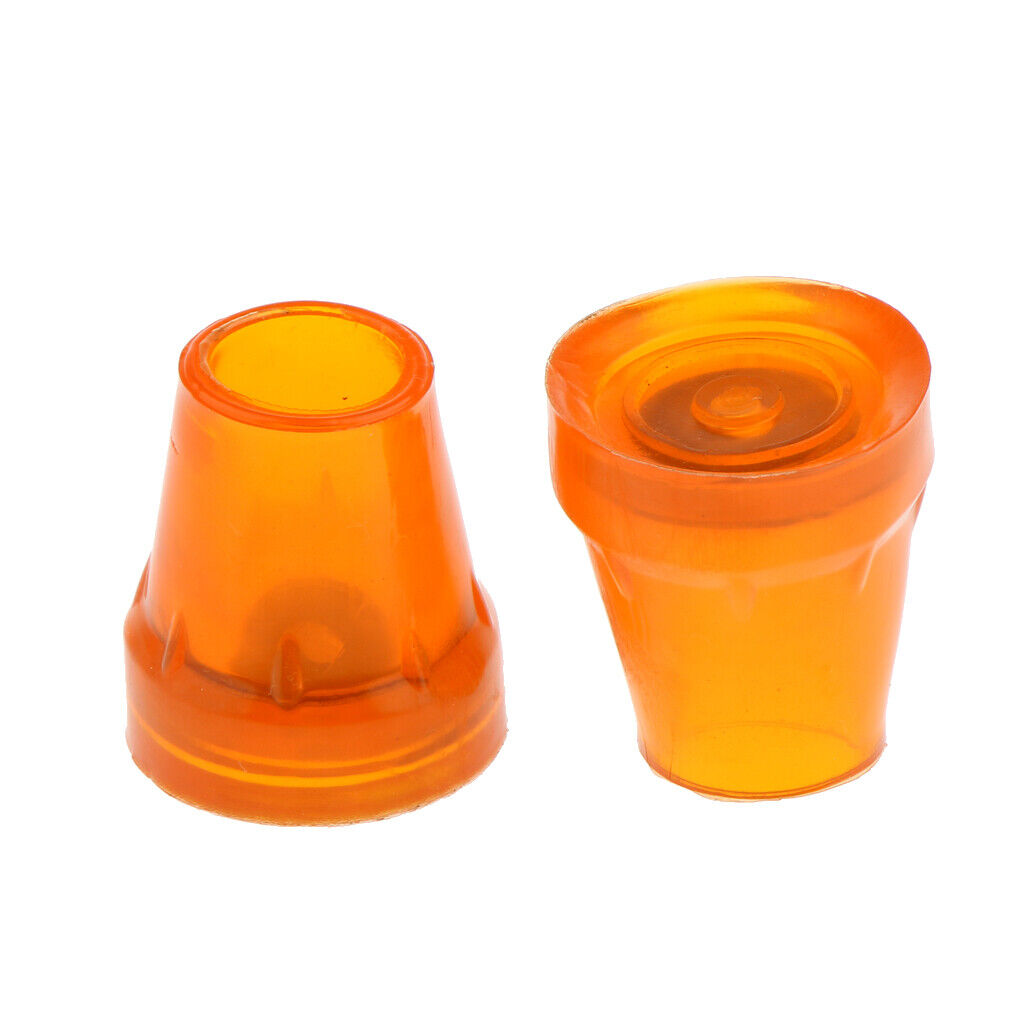 2Pcs Self-Standing Canes Crutches Walking Sticks Replacement Tips Orange