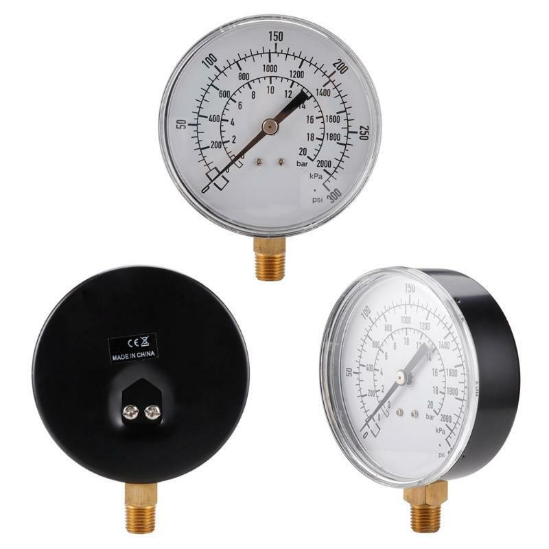 Vaccum Pressure Gauge with Triple Scale 0-300psi 0-2000kpa 0-20bar Pressure Test