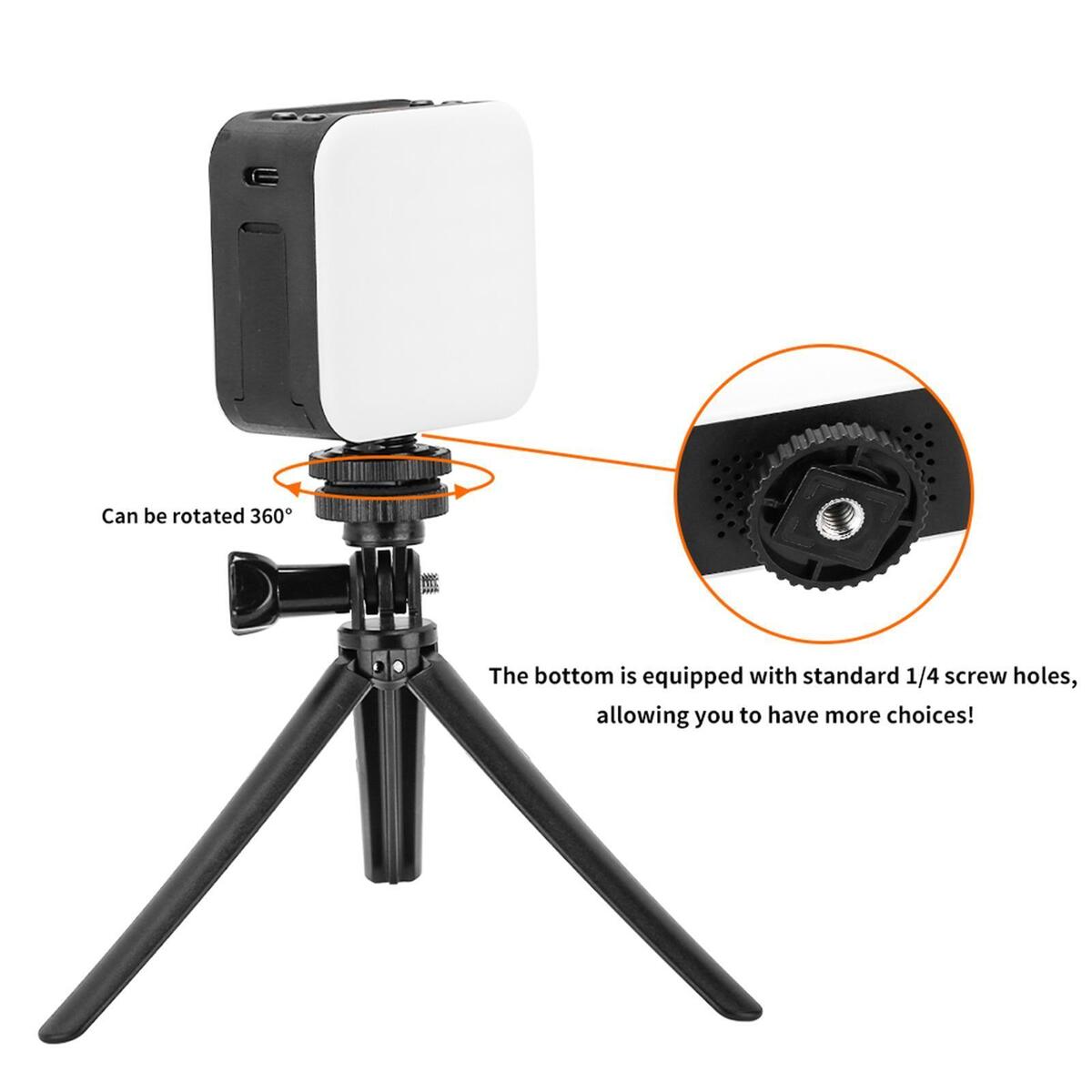 RGB Video Light 1/4 Screw Clamp Magnetic Travel Size 2000mAh for Photography
