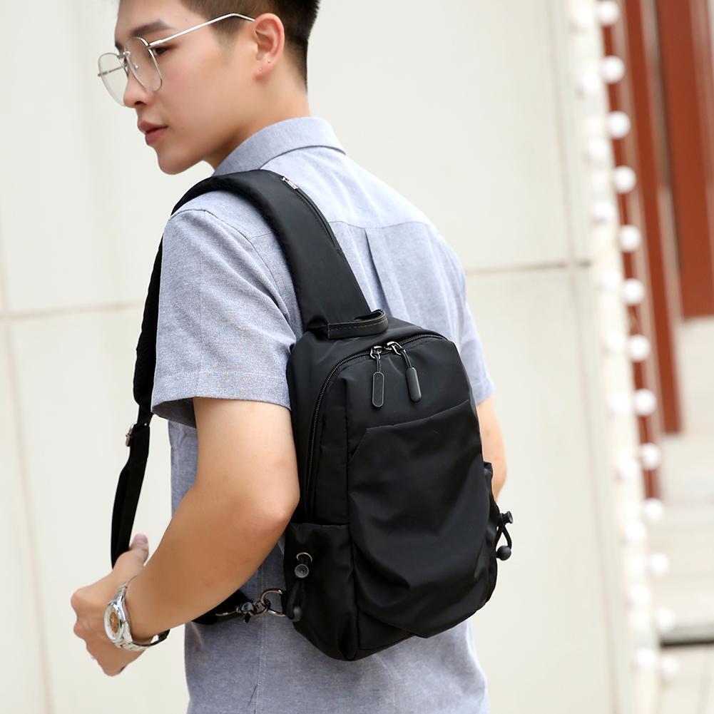 Solid Color Bag Men Shoulder Waterproof Chest Pack Oxford Cloth Casual Bags