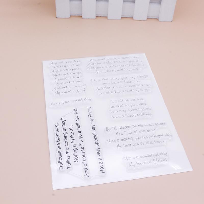 Friend Blessing Silicone Clear Seal Stamp DIY Scrapbooking Embossing Photo Album