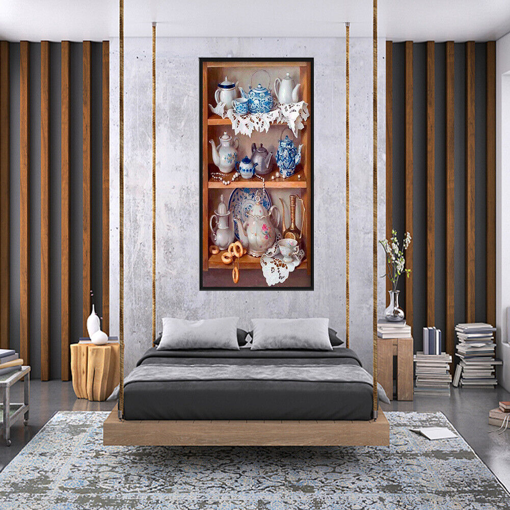Teapot Cabinet DIY Full Drill Diamond Painting Mosaic Picture Home Decor