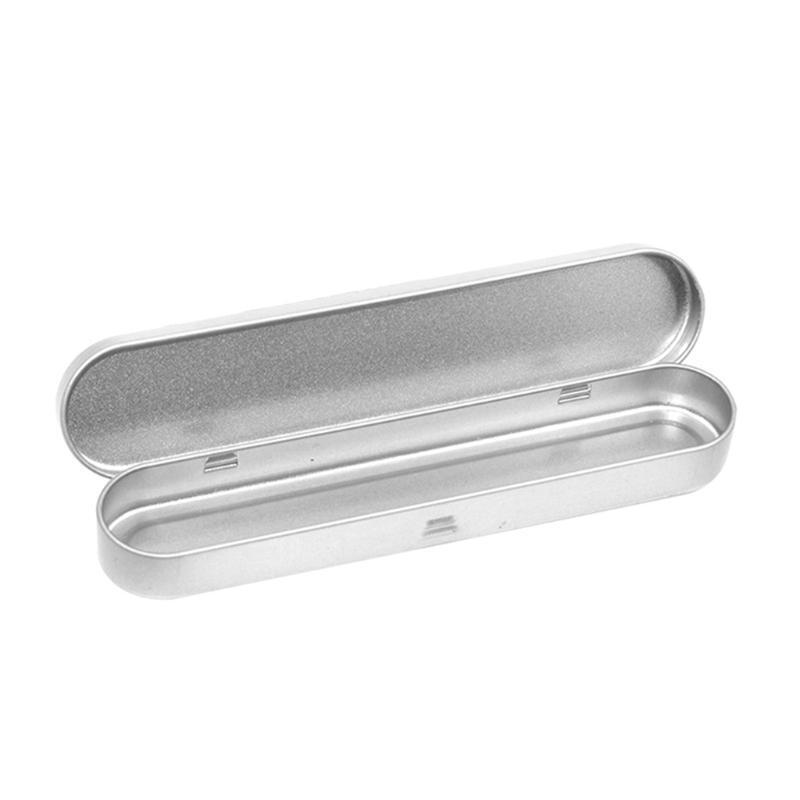 Small Pencil Case Rectangular Empty Hinged Tins Box Containers Storage Case