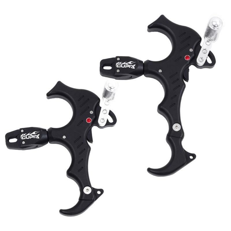 3 Finger Compound Bow Archery Release Aid Hunting Thumb Caliper Trigger Handheld