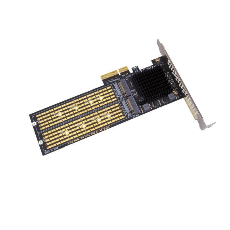 PCIe Adapter Card PCIe X4 to M.2 NVME M B Key Double Converter Expansion Card