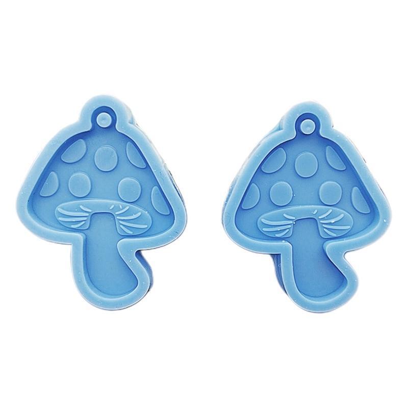 3Pieces Mushroom Shape Pendant Keychain Mold Epoxy Earring Mold Decor DIY