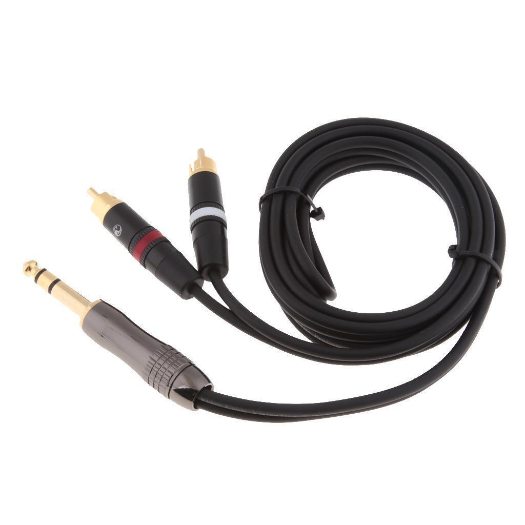6.35mm to Dual RCA Amplifier Mixing Console TRS Audio Cable 1.5meter