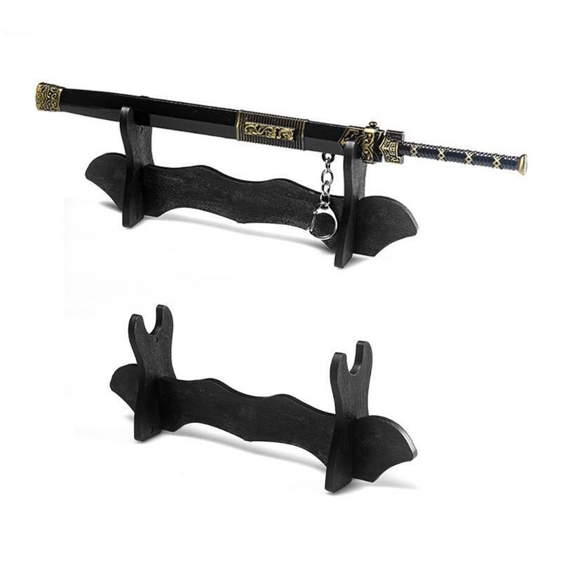 Black Sword Stand Portable Single Horizontal Plastic Display Stand Gift for Teen