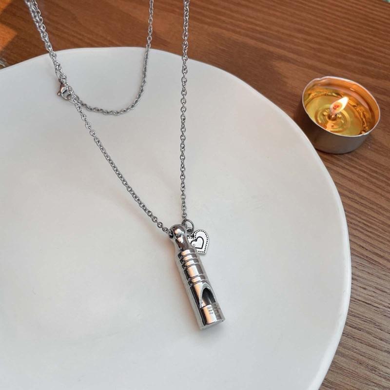 Emergency Whistle Necklace For Women and Kid Survival Whistle Love Heart Pendant