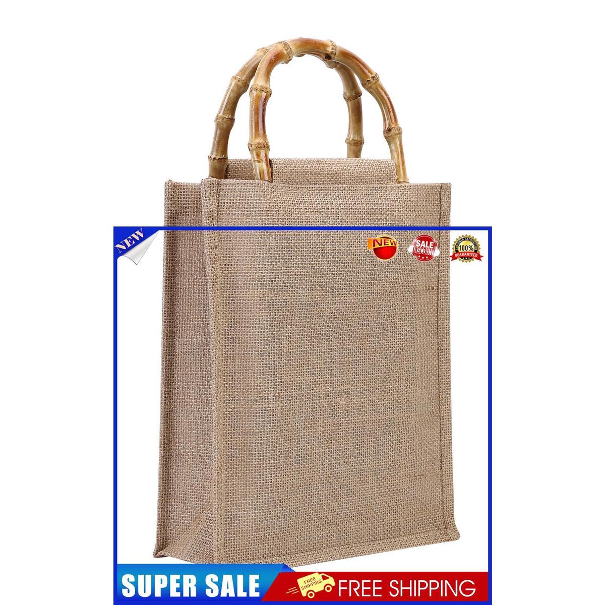 Eco Friendly Totes Linen Reusable Handbag Shopping Grocery Bag (31X25X10cm)