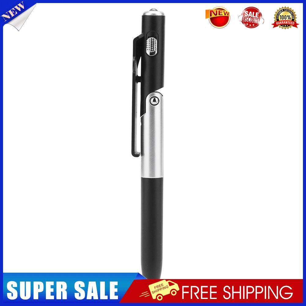 Multifunctional Ballpoint Pen Folding LED Light Phone Holder Pen (Black