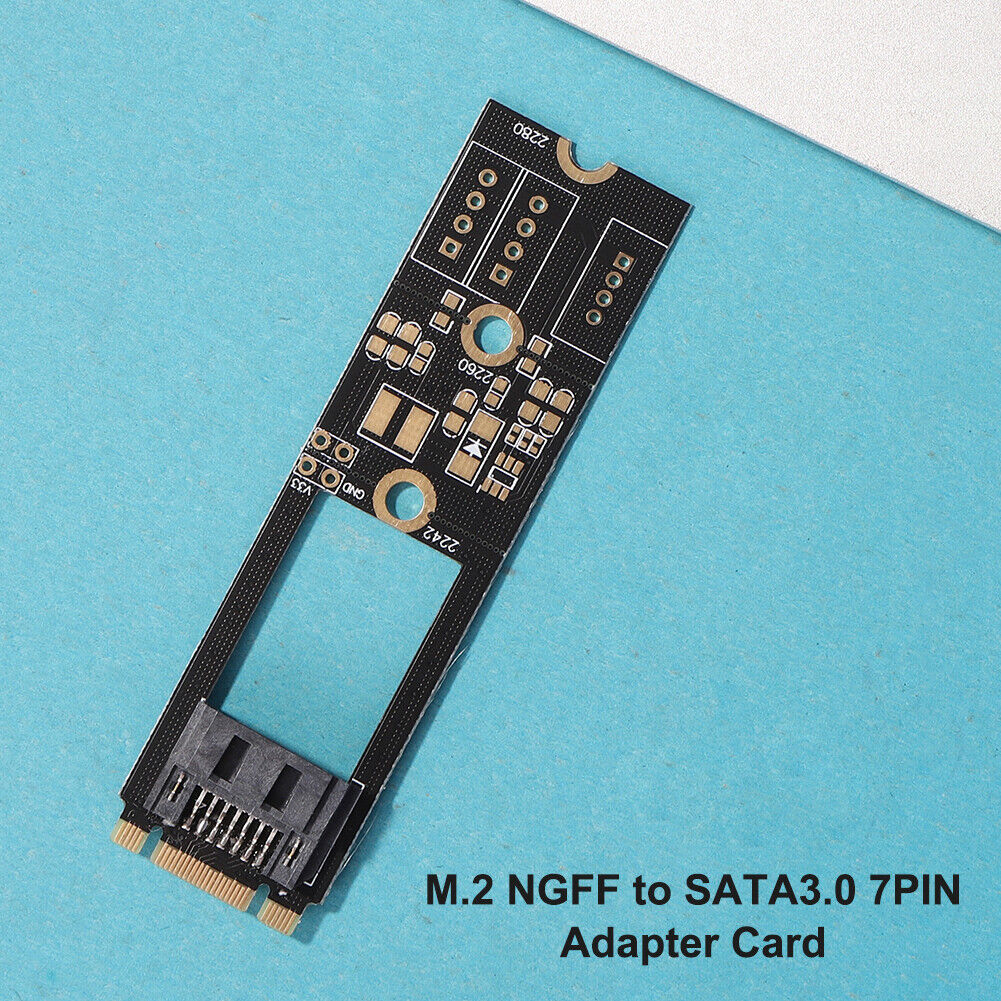 M.2 B-M Key NGFF to SATA3.0 7 Pin Riser Adapter Card for 2242 2260 2280 SDD
