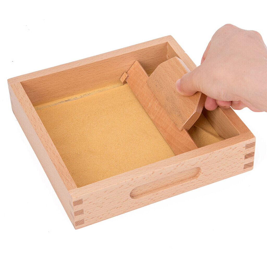 Montessori Letter Formation  Tray with Wooden Pen and Scrape