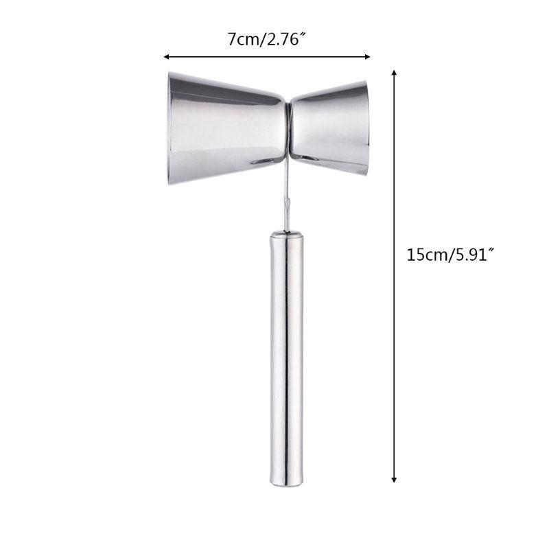 Stainless Steel Double Jigger Measure Cup with Handle for Cocktail Bartender Bar