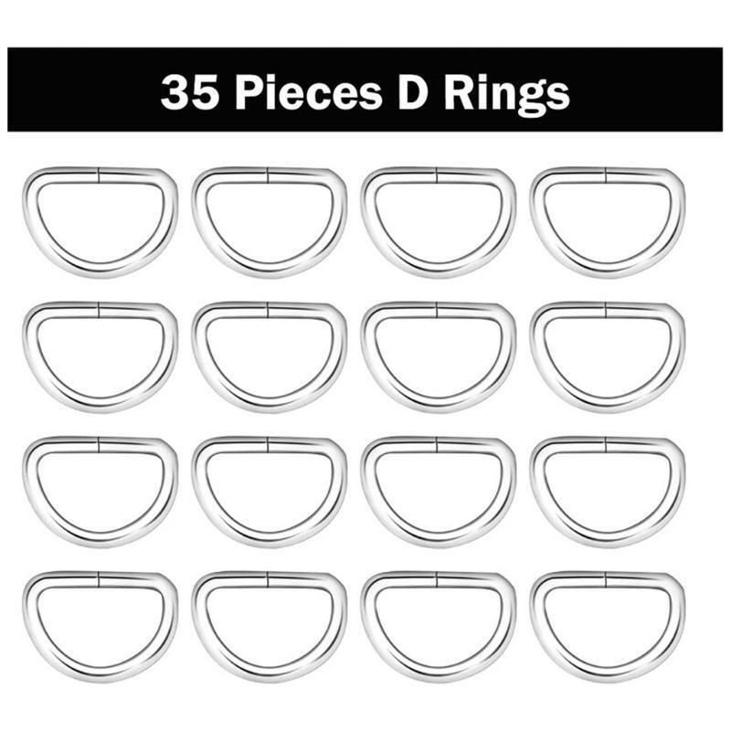 70x Claw Clasp Lobster D Rings Jewelry Make Finding Keyring Deco Gift for Friend