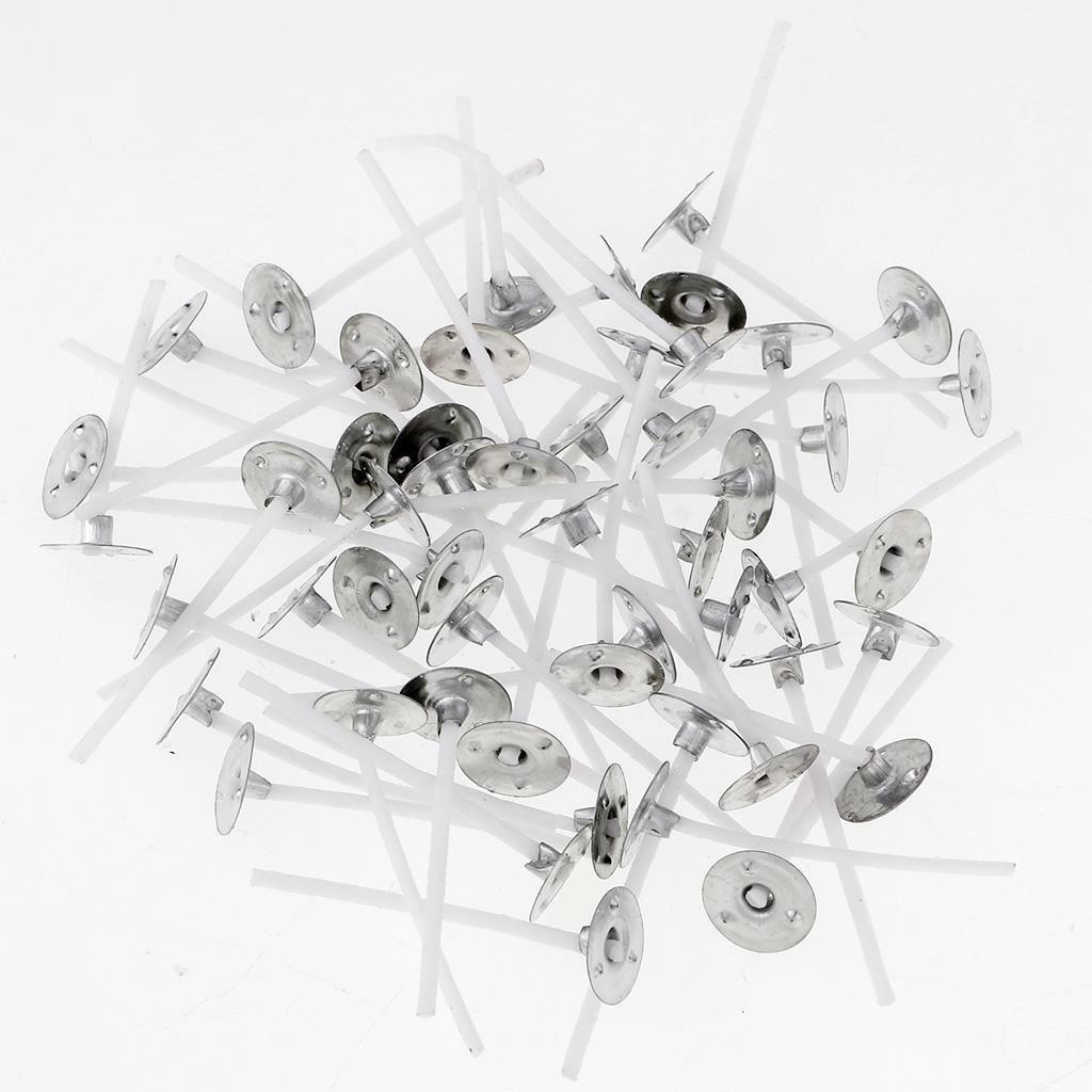200x 35mm 55mm Candle Wicks Waxed with Sustainers Pre Tabbed Low