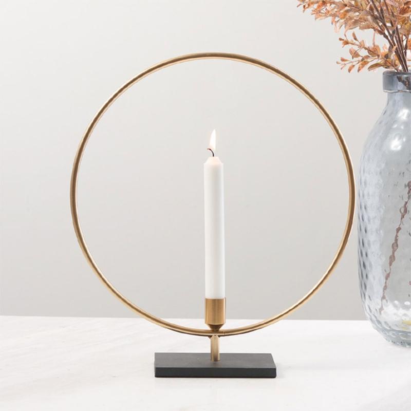 Metal Circular Geometric Wall Candle Holder for Tea Lights Living Room Bedroom