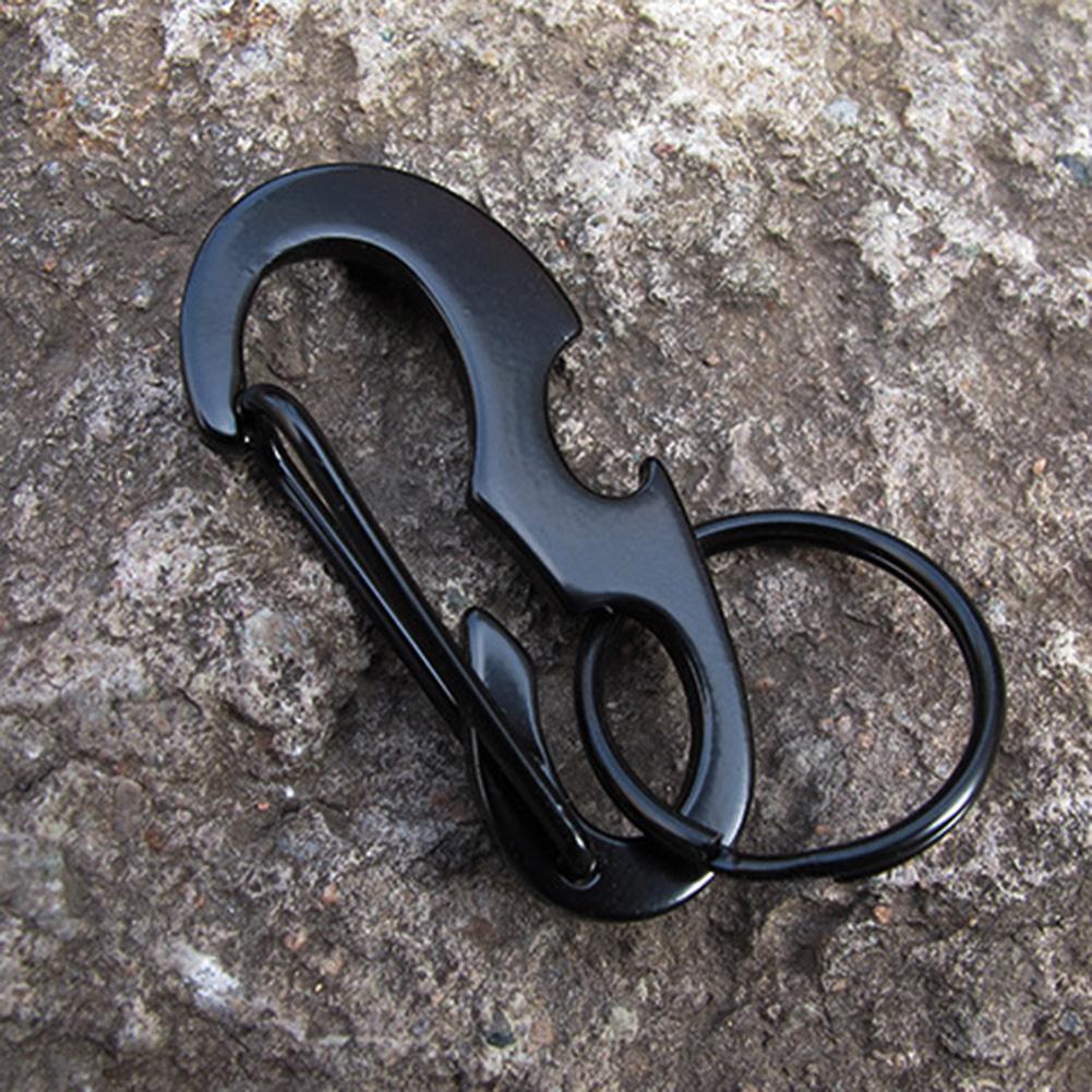 Outdoor Climbing Carabiner Bottle Opener Buckle Keychain Ring EDC Tools