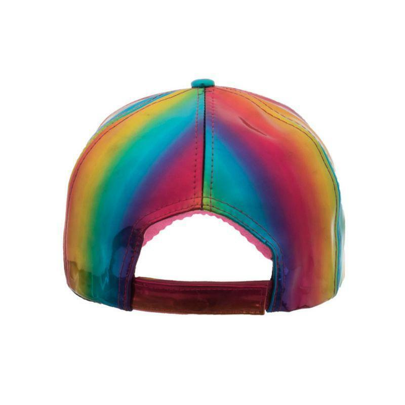Women Men Futuristic Rainbow Iridescent Reflective Baseball Cap Colorful 80s Hip